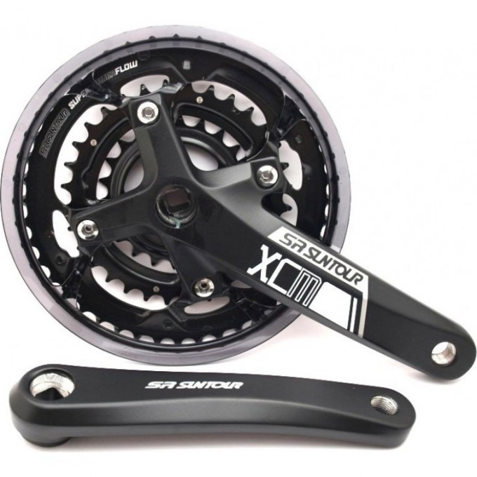 Шатуны SUNTOUR CW18-XCM-AX-BT-D-36-22 BB PB для BOOST, 36Т/22Тзвёзды стальные, 175мм, 9 скор, чёрные 9029